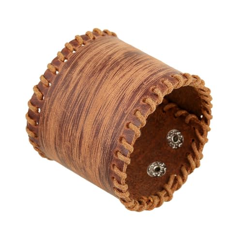 fycouyee Punk breites Leder Rindsleder Armband Retro von fycouyee