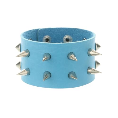 fycouyee Punk zweireihige Legierung genietetes Paar Lederarmband Rock Edelstahl Druckknopf fycouyee Punk zweireihige Legierung genietetes Paar Lederarmband Rock Edelstahl Druckknopf von fycouyee