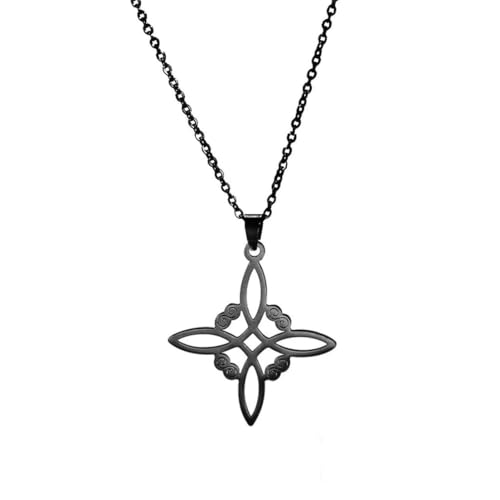 fycouyee Quadratischer keltischer Knoten hohler Hexenknoten Halskette aus Edelstahl fycouyee Quadratischer keltischer Knoten hohler Hexenknoten Halskette aus Edelstahl von fycouyee