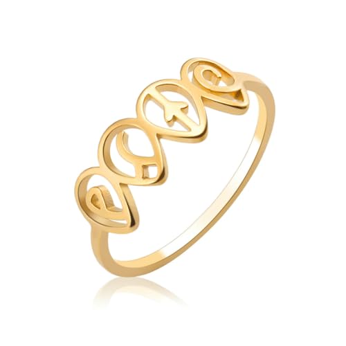 fycouyee Ring Alchemie Symbol Edelstahl Luft Frauen Erde Planet Elemente Schmuck Edelstahl Ring von fycouyee