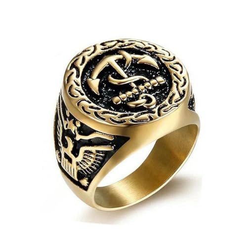 fycouyee Ring Titan Stahl US Navy Anker Adler Herrenring fycouyee Ring Titan Stahl US Navy Anker Adler Herrenring von fycouyee