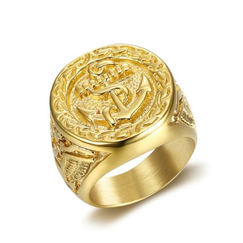 fycouyee Ring Titan Stahl US Navy Anker Adler Herrenring fycouyee Ring Titan Stahl US Navy Anker Adler Herrenring von fycouyee