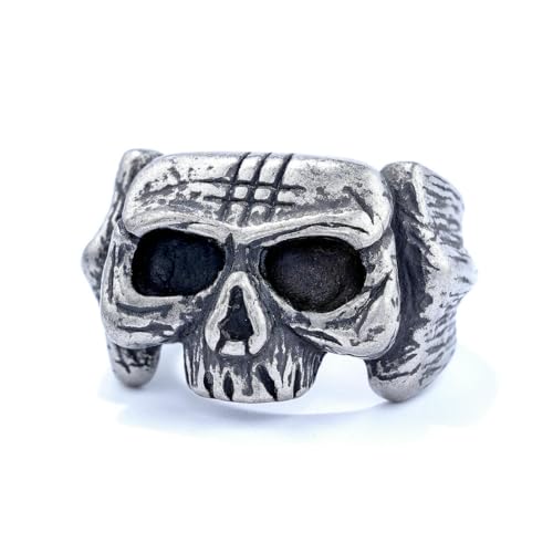 fycouyee Ring männlich Titan Stahl Vintage Narbe Schädel Design von fycouyee