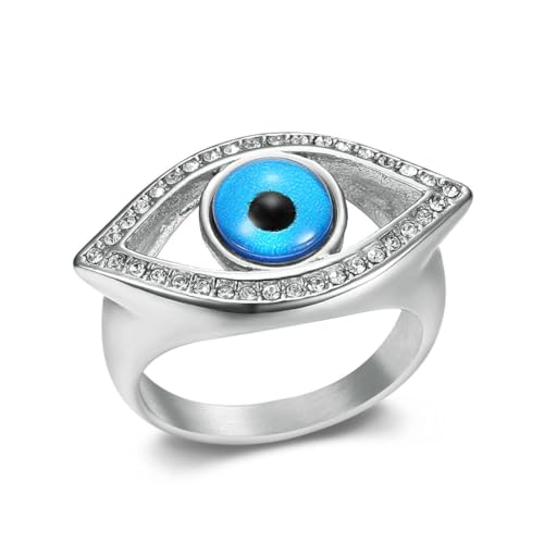 fycouyee Ring mit Diamanten Blue Angel Eyes Hip Hop Herrenring fycouyee Ring mit Diamanten Blue Angel Eyes Hip Hop Herrenring von fycouyee