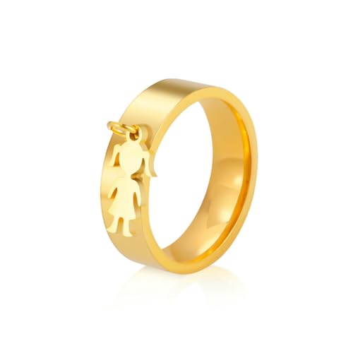 fycouyee Ringe Mode Nische Ring Paar Ringe Paar Mädchen Anhänger Edelstahl Ringe von fycouyee