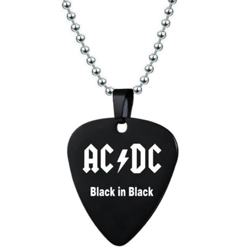 fycouyee Rock Band Edelstahl Schlüsselanhänger Gitarre Pick Halskette Fan von fycouyee