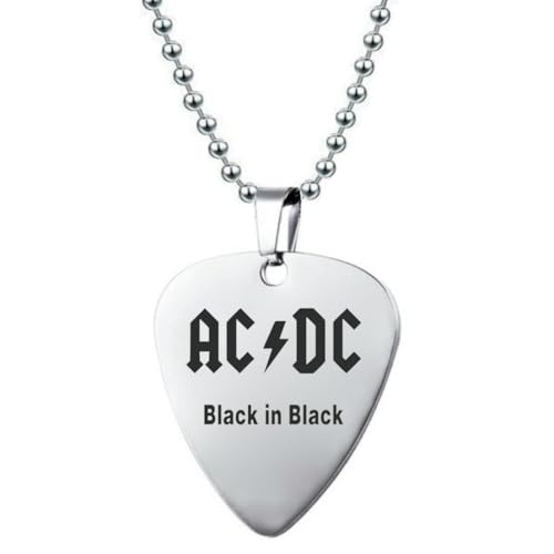 fycouyee Rock Band Edelstahl Schlüsselanhänger Gitarre Pick Halskette Fan von fycouyee