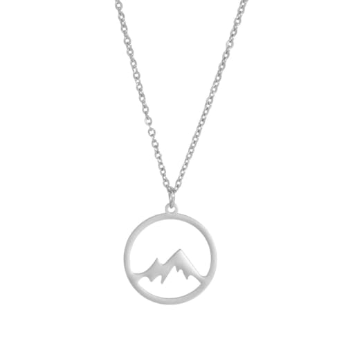 fycouyee Runde Einfache hohle Schneeberg Halskette Titan Stahl Ring Berg Anhänger Frau Schlüsselbein Kette Zubehör fycouyee Runde Einfache hohle Schneeberg Halskette Titan Stahl Ring Berg Anhänger Frau Schlüsselbein Kette Zubehör von fycouyee