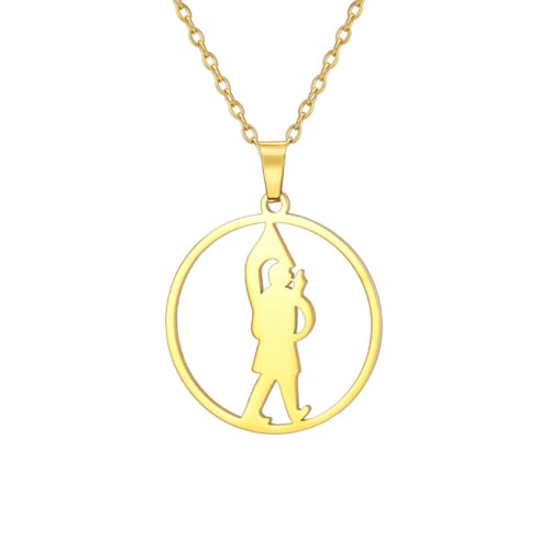 fycouyee Runde hohle Musikinstrument Trommelkünstler 18k plattierte Edelstahlkette von fycouyee