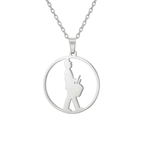 fycouyee Runde hohle Musikinstrument Trommelkünstler 18k plattierte Edelstahlkette von fycouyee