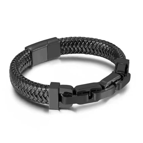 fycouyee Schmuck Herrenarmband breites quadratisches Kettenarmband mit genähtem Leder von fycouyee