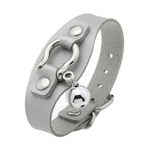 fycouyee Schmuck Hufeisenschnallen Lederarmbänder Punk Herren Damen Glocken PU Armbänder von fycouyee
