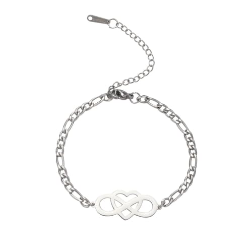 fycouyee Schmuck Liebe Infinity Anhänger Figaro Edelstahl Armband von fycouyee