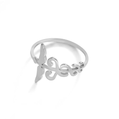 fycouyee Schmuck Persönlichkeit Frau stilvoller Edelstahlring von fycouyee