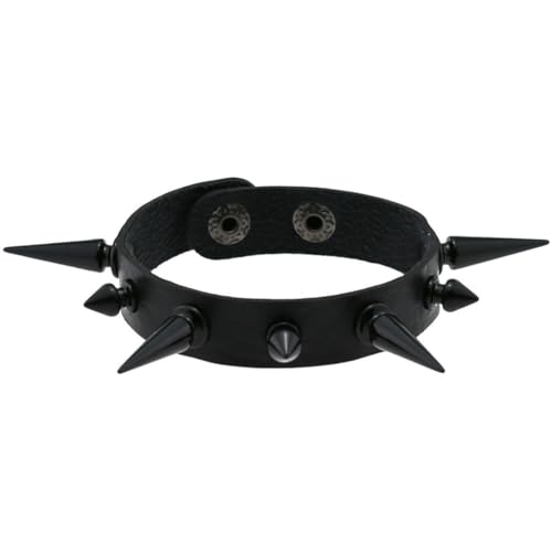 fycouyee Schmuck Persönlichkeit Herren- und Damenarmbänder spitz zulaufende Nieten PU-Armband von fycouyee