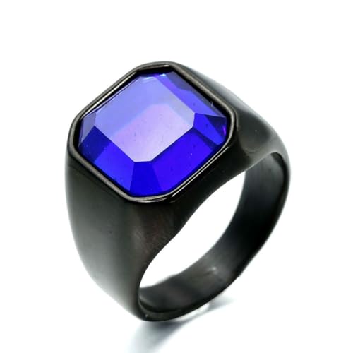 fycouyee Schmuck Persönlichkeit Mode Quadrat Edelstein Ringe Herren Einfache Ringe von fycouyee