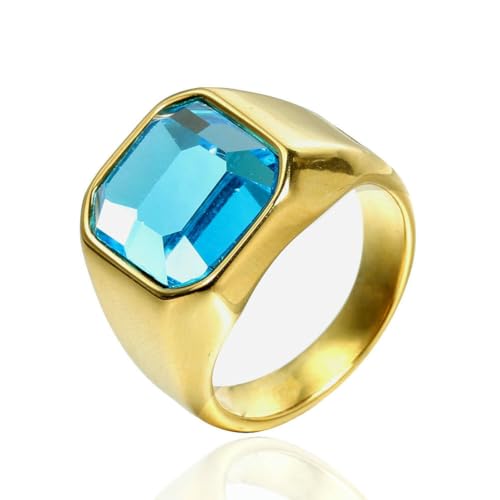 fycouyee Schmuck Persönlichkeit Mode Quadrat Edelstein Ringe Herren Einfache Ringe von fycouyee