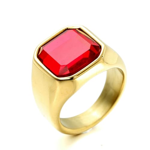 fycouyee Schmuck Persönlichkeit Mode Quadrat Edelstein Ringe Herren Einfache Ringe von fycouyee