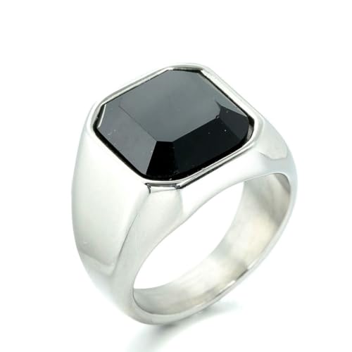 fycouyee Schmuck Persönlichkeit Mode Quadrat Edelstein Ringe Herren Einfache Ringe von fycouyee