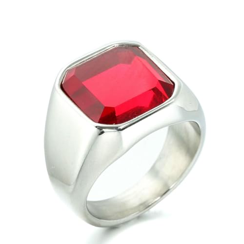 fycouyee Schmuck Persönlichkeit Mode Quadrat Edelstein Ringe Herren Einfache Ringe von fycouyee