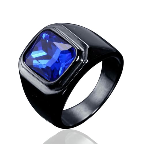 fycouyee Schmuck Persönlichkeit Mode Quadrat minimalistischer Edelstein Herrenring von fycouyee