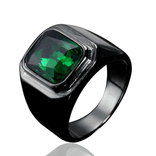 fycouyee Schmuck Persönlichkeit Mode Quadrat minimalistischer Edelstein Herrenring von fycouyee