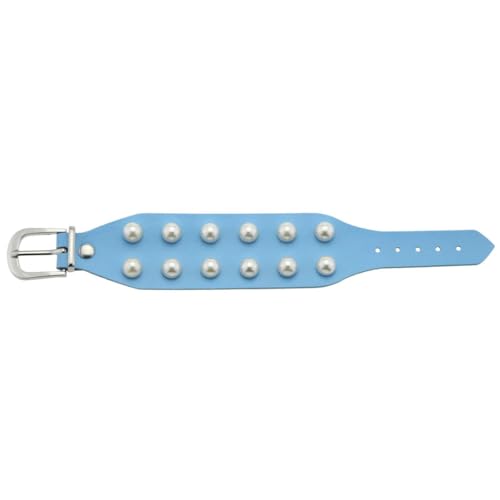 fycouyee Schmuck Punk Imitation Perle Ohrstecker Mode Leder Armbänder Paar von fycouyee