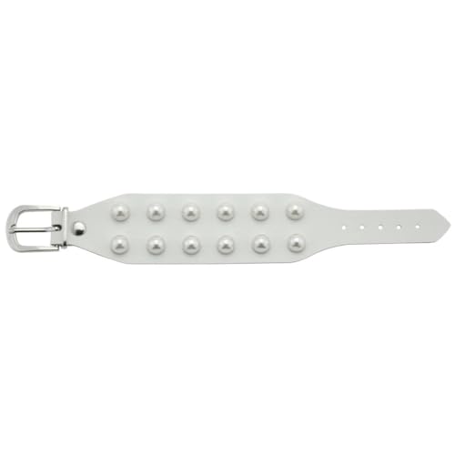fycouyee Schmuck Punk Imitation Perle Ohrstecker Mode Leder Armbänder Paar von fycouyee