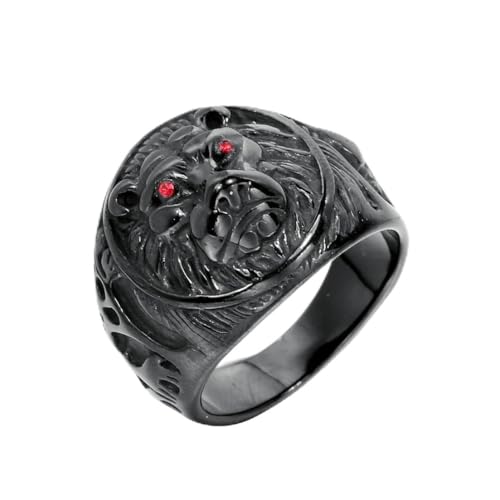 fycouyee Schmuck Ringe Mode Edelstahl Löwenkopf Ring Schmuck von fycouyee