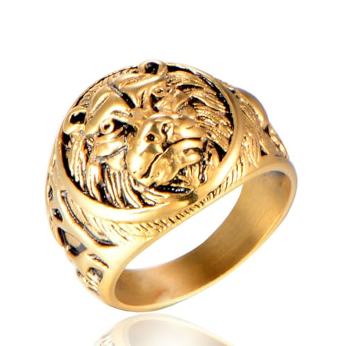 fycouyee Schmuck Ringe Mode Edelstahl Löwenkopf Ring Schmuck von fycouyee