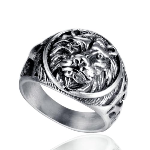 fycouyee Schmuck Ringe Mode Edelstahl Löwenkopf Ring Schmuck von fycouyee