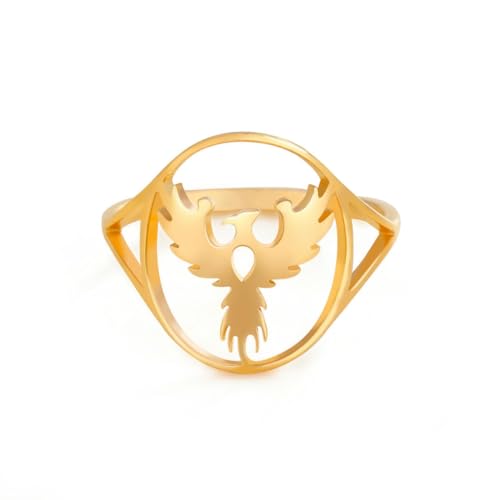 fycouyee Schmuck Vintage Mode Persönlichkeit hohle Brust Adler Edelstahl Ring von fycouyee