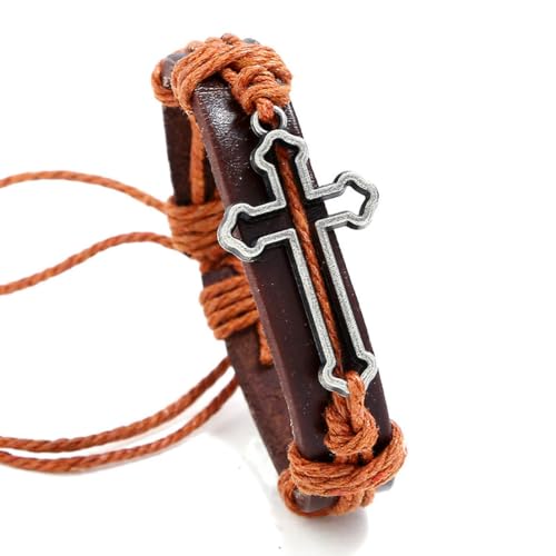 fycouyee Schmuck Vintage handgewebtes Rindsleder Armband passt Persönlichkeit an von fycouyee