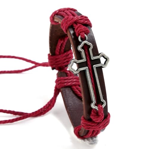fycouyee Schmuck Vintage handgewebtes Rindsleder Armband passt Persönlichkeit an von fycouyee