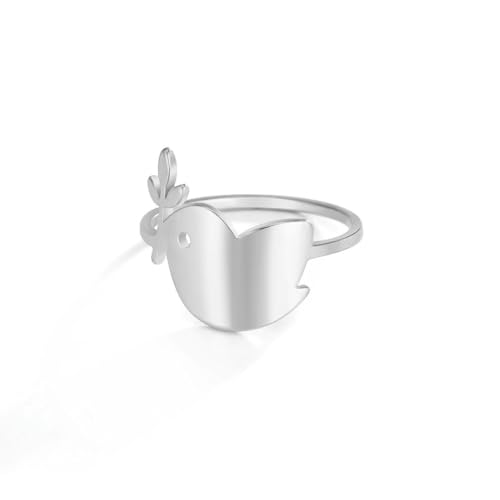 fycouyee Schmuck glänzender molliger Zweig Vogel Ring aus Edelstahl fycouyee Schmuck glänzender molliger Zweig Vogel Ring aus Edelstahl von fycouyee