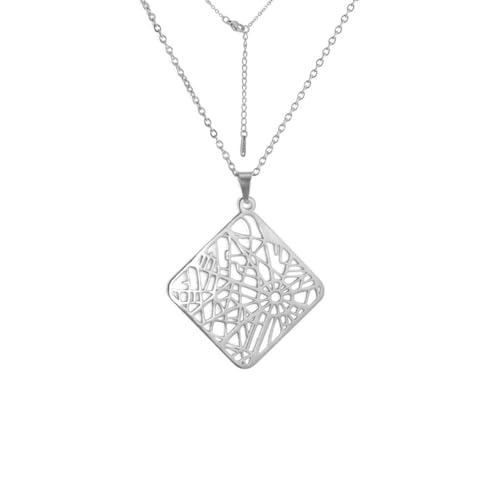 fycouyee Schmuck kreative Edelstahl Halskette Frau geometrisch gewebt Spinnennetz Anhänger von fycouyee