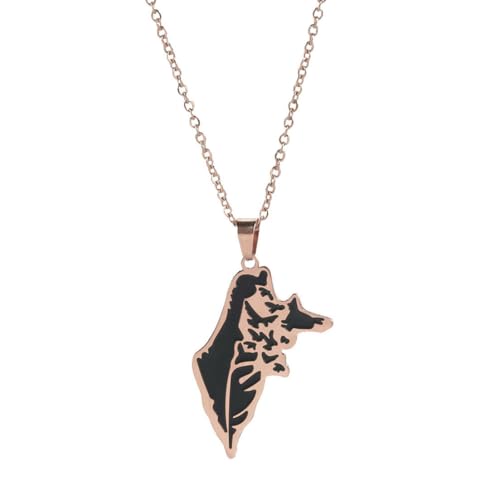 fycouyee Schmuck polierte Halskette Israel Karte Fragment Anhänger Edelstahl Halskette fycouyee Schmuck polierte Halskette Israel Karte Fragment Anhänger Edelstahl Halskette von fycouyee