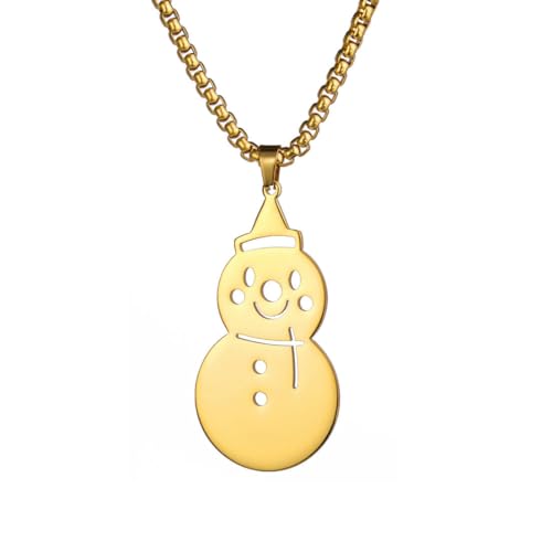 fycouyee Schmuckkarte Strichmännchen hohler süßer Hut Schneemann Anhänger Edelstahl Halskette fycouyee Schmuckkarte Strichmännchen hohler süßer Hut Schneemann Anhänger Edelstahl Halskette von fycouyee