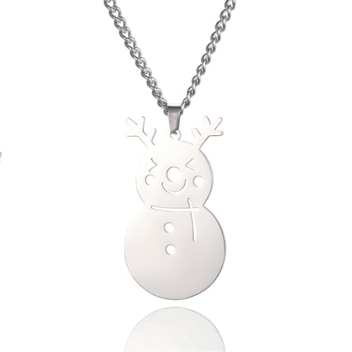 fycouyee Schmuckkarte Strichmännchen hohler süßer Hut Schneemann Anhänger Edelstahl Halskette fycouyee Schmuckkarte Strichmännchen hohler süßer Hut Schneemann Anhänger Edelstahl Halskette von fycouyee
