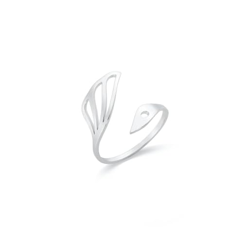 fycouyee Schwan Offene Ringe Damen Edelstahl Verstellbare Ringe Mode Tierschmuck von fycouyee