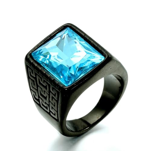 fycouyee Stainless steel rings square zircon rings Great Wall pattern von fycouyee
