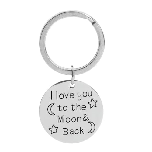 fycouyee Star Moon Anhänger Ich liebe dich zum Mond & Rücken Halskette Schlüsselanhänger von fycouyee
