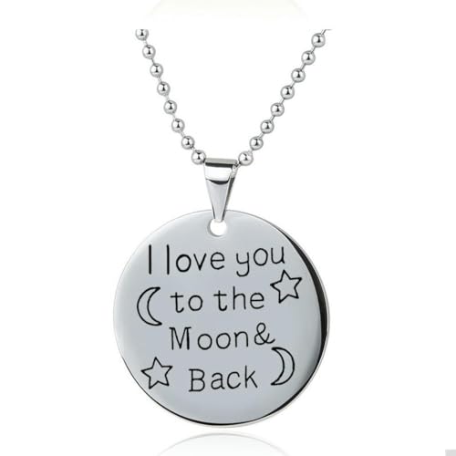 fycouyee Star Moon Anhänger Ich liebe dich zum Mond & Rücken Halskette Schlüsselanhänger von fycouyee
