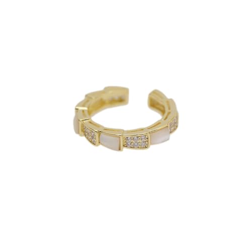 fycouyee Statement Eröffnung einfache Mode Zirkon Schlangenknochen Ring von fycouyee