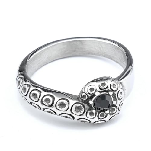 fycouyee Statement Punk Flamme Totem Edelstahl Unisex Silber Styling Ring von fycouyee