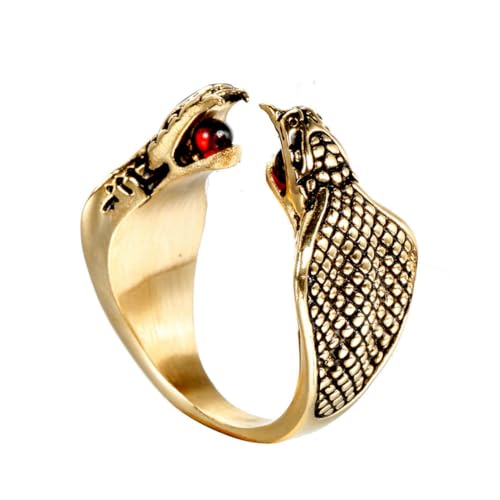 fycouyee Statement men's ring with gemstone snake von fycouyee