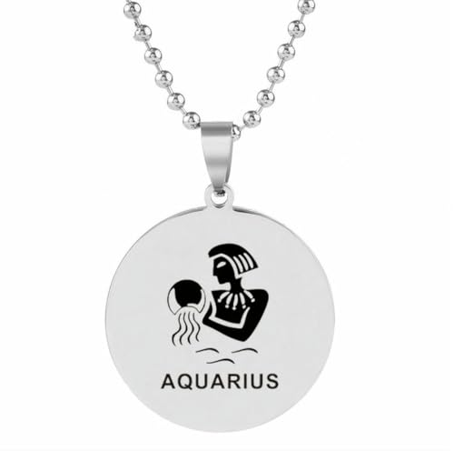 fycouyee Sternzeichen Halskette Edelstahl Herren und Damen 12 Sternzeichen Anhänger Schmuck von fycouyee