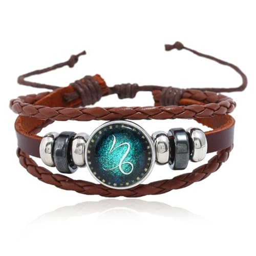 fycouyee Sternzeichen Lederarmband handgeperltes Vintage Paar Armband von fycouyee