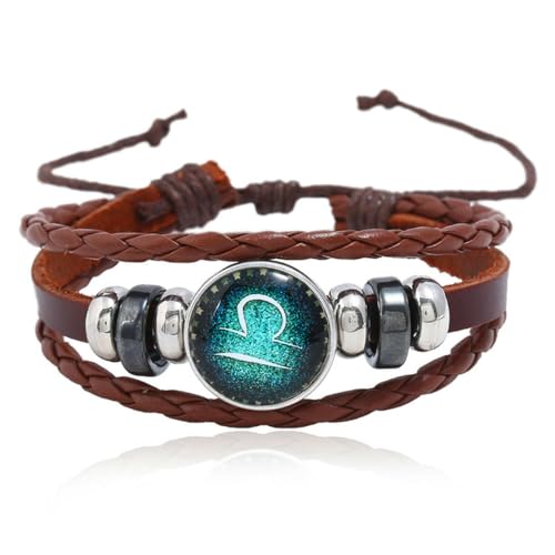 fycouyee Sternzeichen Lederarmband handgeperltes Vintage Paar Armband von fycouyee