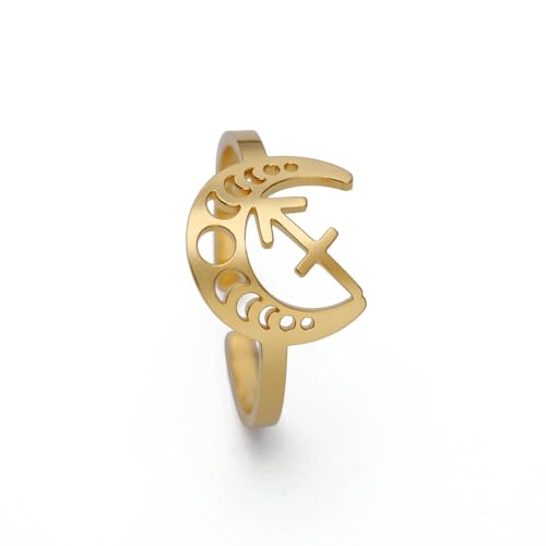 fycouyee Sternzeichen Ringe Edelstahl Offene Ringe Wassermann Löwe Skorpion Widder Schmuck von fycouyee